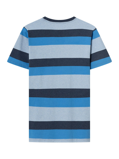 KnowledgeCotton Apparel - Regular block striped t-shirt - GOTS - Campanula